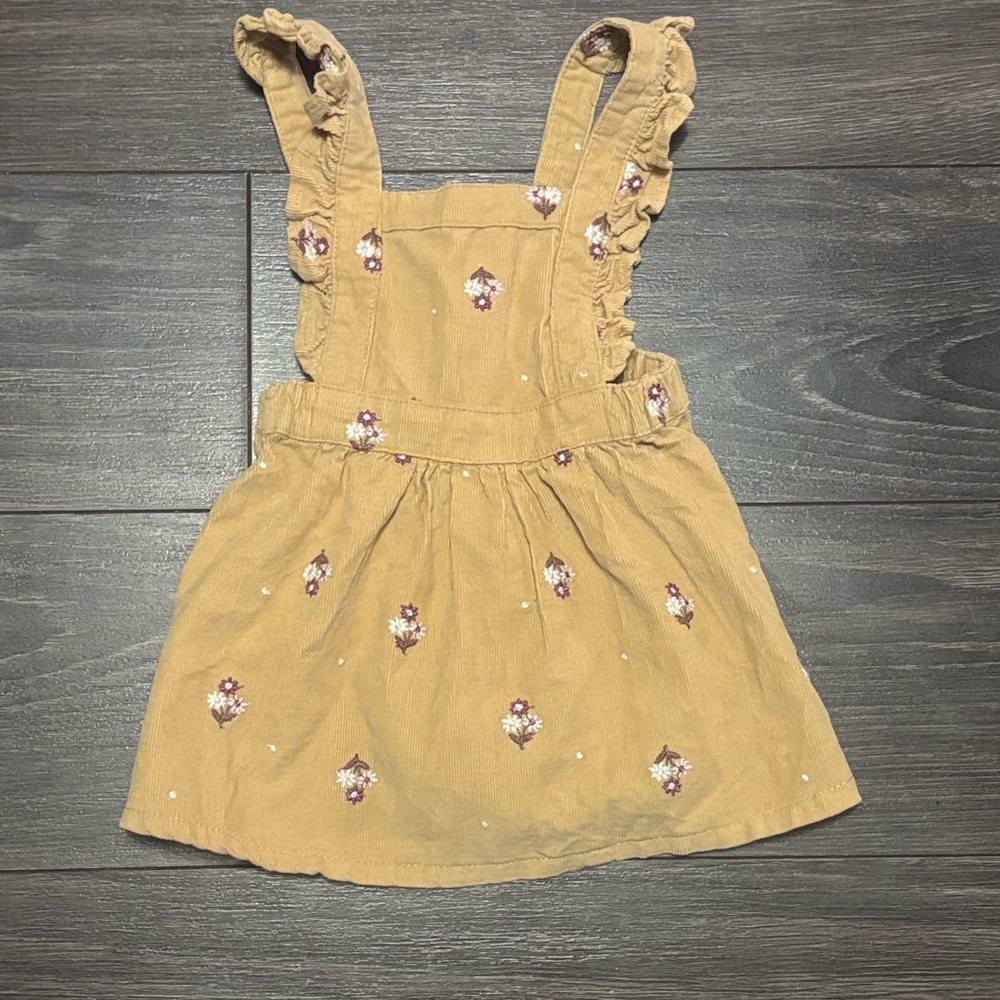 2:10Adorable Tan Kids Dress with Floral Accents